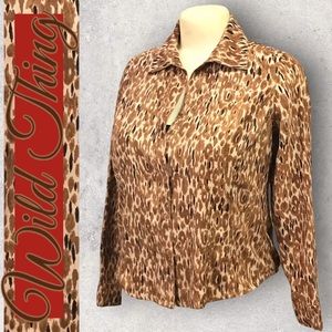 IB DIFFUSION 90’s Vintage Leopard Print Faux Suede Button Down Shacket